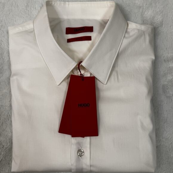 Hugo Boss Large 34 Sleeve White Dress Shirt NWT F - Picture 1 of 7